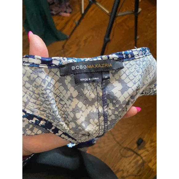 BCBG Blue Snakeskin Romper - M - Picture 5 of 6